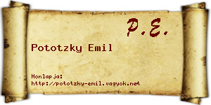 Pototzky Emil névjegykártya