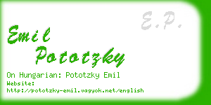 emil pototzky business card